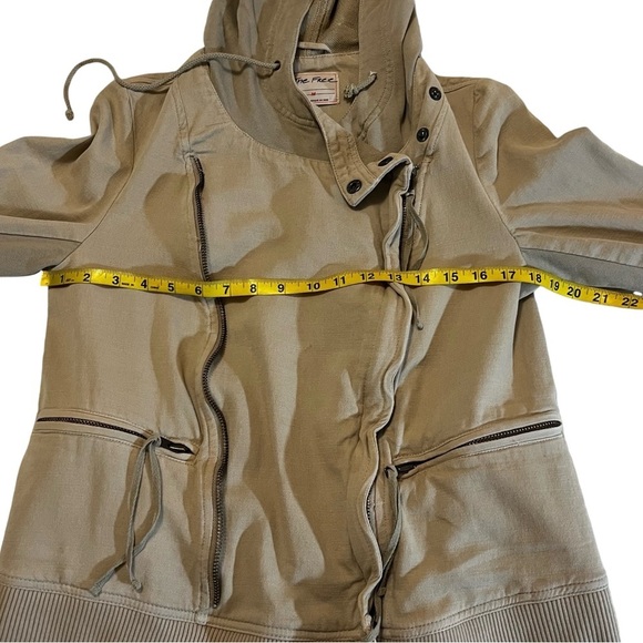 Free People Carmen Moto Jacket Beige Size Medium - Picture 3 of 14